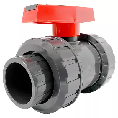 Sch 80 PVC 1.25 Inch True Union Ball Valve Socket Connect • $17.84