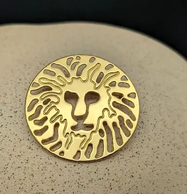 Vintage Anne Klein Lion Head Logo Brooch Pin Gold Tone 80s 90s • $14.76