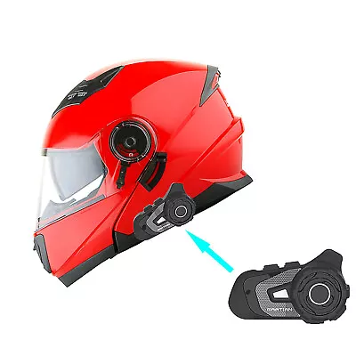 1Storm Motorcycle Modular Full Face Helmet With LED Tail Light+Bluetooth Headset • $134.95