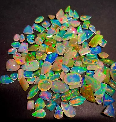 Opal Cut AAAA Natural Opal Faceted Gemstone Ethiopian Opal Cut Loose Stone Lot • $23.97