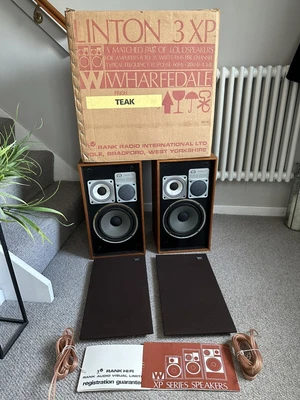 £149.99 • Buy Vintage Wharfedale Linton 3XP Teak Speakers Excellent Condition Boxed