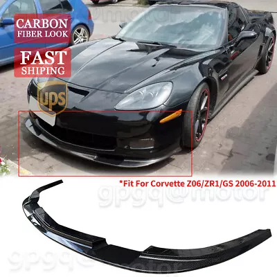 For Corvette C6 Z06 05-13 | ZR1 Style Carbon Fiber Front Bumper Splitter Lip Kit • $109.99