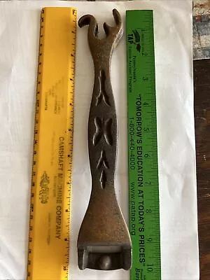 Antique Cast Iron Cook Stove Grate Tool Rare Butterflies Bucket Opener • $20