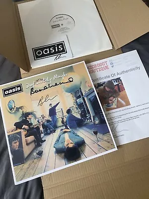 DEFINITELY MAYBE OASIS VINYL ALBUM (UNPLAYED) Signed By Bonehead • £90