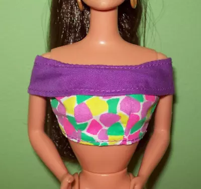 Barbie Top Shirt Blouse Off Shoulder Vintage 1990s Doll Clothes Mattel T771 • $4.99