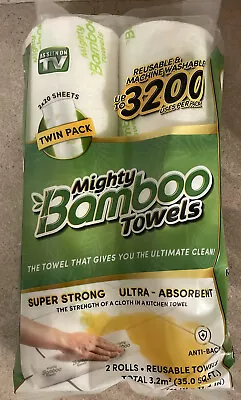 Mighty Bamboo Towels Reusable Washable Strong Antibacterial As Seen On TV 2 Pack • $16