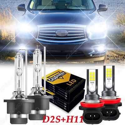 For Infiniti QX60 2014-2015 D2S HID Xenon Headlight Hi-Lo H11 LED FogLight Bulbs • $35.74