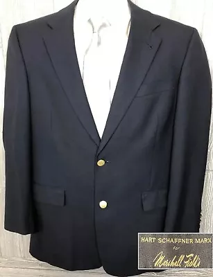 Hart Schaffner Marx Navy Wool Gold Button Blazer 41R (t16) • $50