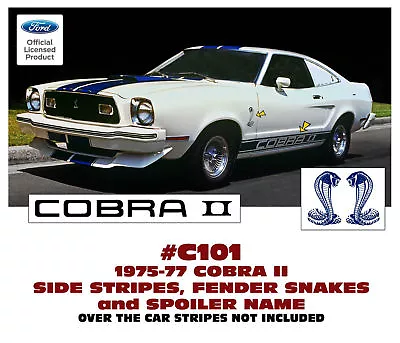 GE-C101 1975-77 FORD MUSTANG - COBRA II - COMPLETE SIDE STRIPE And DECAL KIT • $150.23