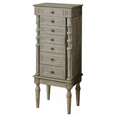 Bowery Hill Jewelry Armoire In Weathered Oak • $254.99