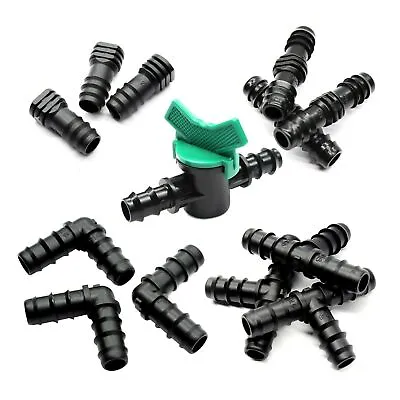13mm ID 16mm OD Tee Elbow Hose Fitting Garden Irrigation Porous Pipe Connector • £5.14