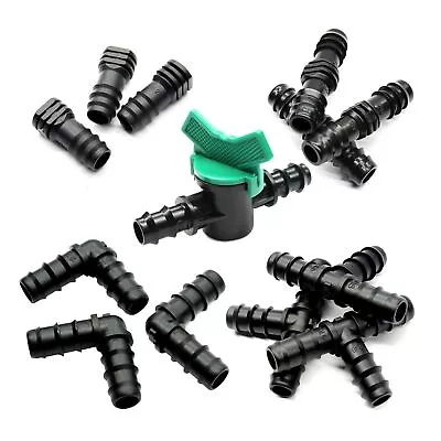 13mm ID 16mm OD Tee Elbow Hose Fitting Garden Irrigation Porous Pipe Connector • £2.95