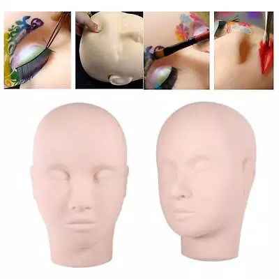 Beauty Head Training Model Kit Massage Mannequin Flat Make Up Practices Eyelash • £7.79