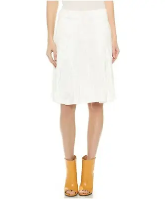 ACNE STUDIOS Women's Kika Tech Poplin Skirt In White Size EU 32 • $39.99