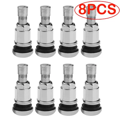 8PCS Bolt-in Stainless Steel Car Wheel Tire Valve Stems With Dust Caps • $12.96