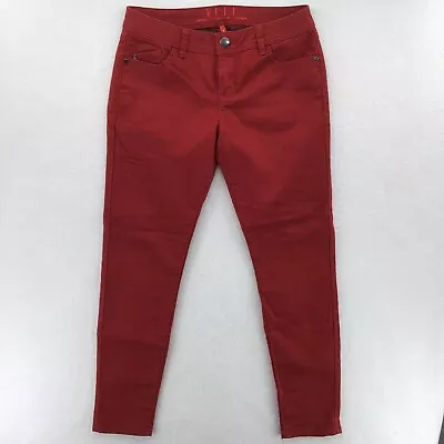 ELLE Jeans Jeggings Women's Size 8 Red Stretch Denim Skinny Fit • $17.99