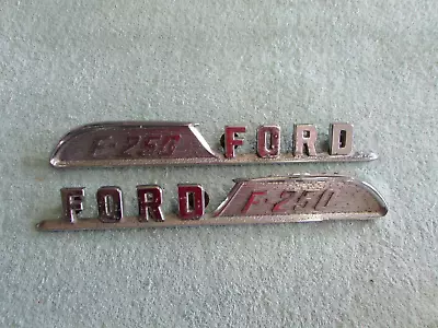 1957 Ford F-250 Pickup Set Of 2 Vintage OEM Right & Left Hood Side Emblems • $124.99