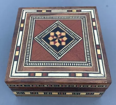 Micro Mosaic Marquetry Inlaid Wood Box  • $31.49