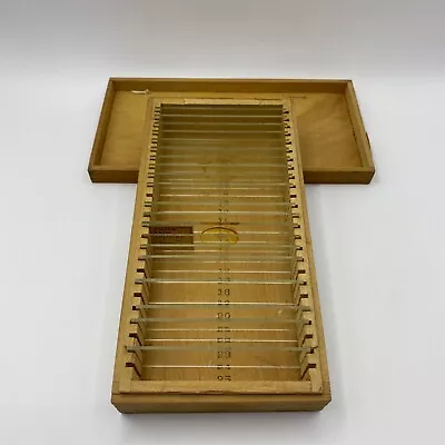 Vintage Fisher E&A Wooden Microsope Box With Slides 1933 • $25