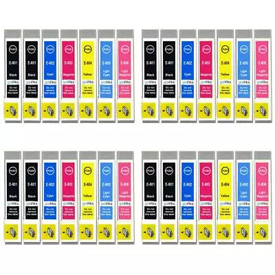 £38.35 • Buy 28 Ink Cartridges (Set+Bk) For Epson Stylus Photo PX650, PX730WD, R265, RX585