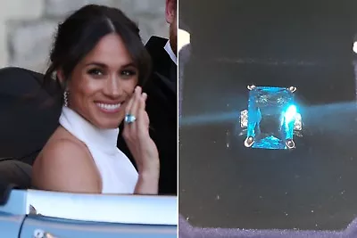 Meghan Markle Princess Diana Replica Aquamarine Ring In TOPAZ • $34.99