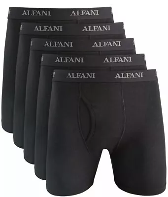 Alfani Mens ALFATECH Boxer Briefs Moisture-Wicking Tagless Black 5-Pack Small • $15.95