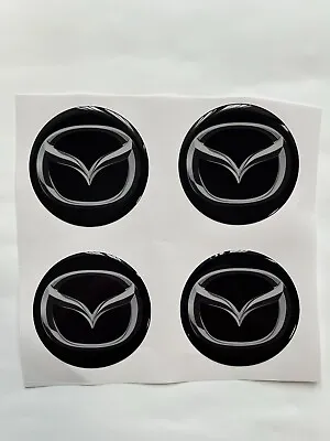 Set Of 4 Pcs Mazda Center Wheel Cap Stickers Decal Rims Emblem Logo Gas Tank • $15.40