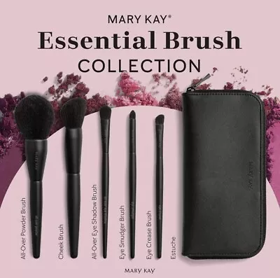 Mary Kay Essential Brush Collection 5 Full Size Brush Set  W/ Case ~ NEW! • $55