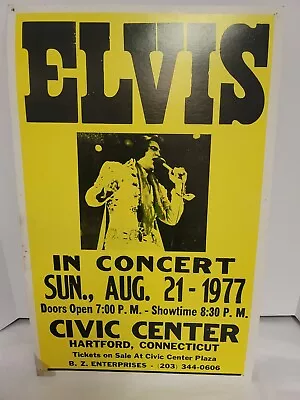 VERY RARE ELVIS PRESLEY Original Concert Poster 1977  5 Days After His Death.   • $895