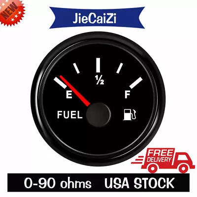 52MM Fuel Level Gauge 0-90 Ohms For Car Truck Motorcycle Marine Black USA STOCK • $20.49