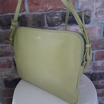 Radley Leather Lime Green Crossbody Saddle Shoulder Bag • £18