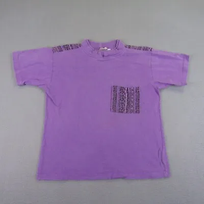 Vintage Ocean Pacific Shirt Women Large Purple OP Pocket Beach Single Stitch 90s • £16.88