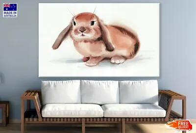 Rabbit Watercolor Painting Wall Canvas Home Decor Australian Made Quality • $169.92