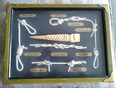 Framed Wall Hanging Nautical Knots Naval What Knots Brass Corners Ready To Hang • £6