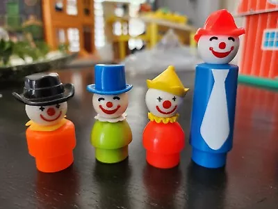 Vintage Fisher Price Little People 3 Circus Clowns #675 & Bonus RARE Clown #657! • $41.99