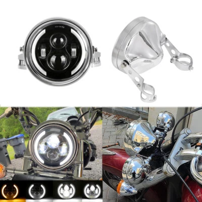 $79.99 • Buy For Yamaha V-Star XVS 650 950 1100 1300 Classic 7  Led Headlight Housing Bracket