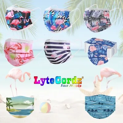 Face Mask Flamingos And Palm Trees Patterns Disposable Surgical 3 Ply  • $16.99