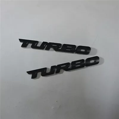 2x Black Matte TURBO Small Metal Decal Emblem Sticker Badge 3D 4x4 Diesel Racing • $12.98