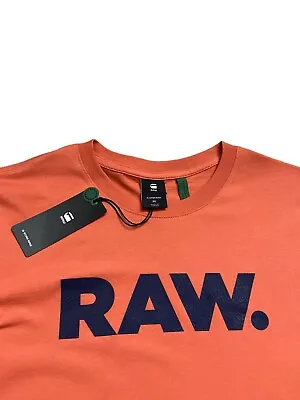 NEW G-Star Raw T Shirt Mens Medium Orange Crew Neck Slim Fit Organic Cotton • $29.99