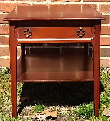 Mersman MCM End/Side Table W/Drawer & Shamrock Pulls 29-2 Mahogany 60s 20  Tall • $349.99