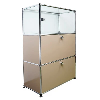 USM Haller Sideboard Highboard With Glass-Vitrine Beige 2x Flaps With Castle • £1600.16