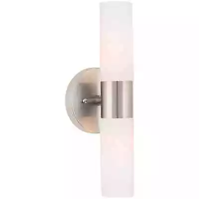 Duo 14  Modern Wall Sconce With Frosted Glass Shades For Bathroom/Vanity Chrom • $24.28