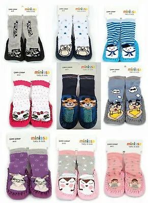 £5.19 • Buy Girl/Boy Toddler Anti-slip Mocassin Warm Slipper Socks Thermal Shoe 12M 2 3 4y