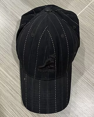 Kangol Men's Black Navy Pinstripe Flex Fit Stretch Baseball Cap Hat One Size • $19.99