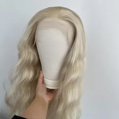 Glueless T Lace Front Wigs Full Head Heat Resistant Synthetic Long Wavy Blonde • $29.99