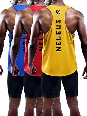 Neleus Men's 3 Pack Dry Fit Y-Back Muscle Tank Top • $57.88