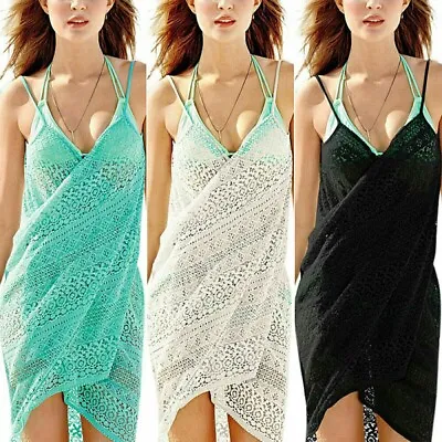 £7.79 • Buy Pareo Sarong Bikini Cover Up Slip Lace Dress Wrap Swimwear Beach Bathing Suit