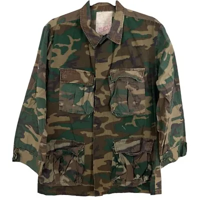 USGI Post Vietnam Era ERDL Camouflage Hot Weather Coat Jacket Size Small Surplus • $28