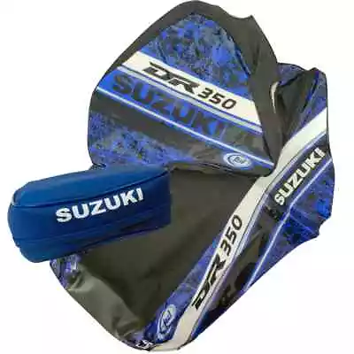 SEAT COVER TANK COVER & REAR FENDER BAG For Suzuki DR350 DR 350 Blue Fast Ship • $139