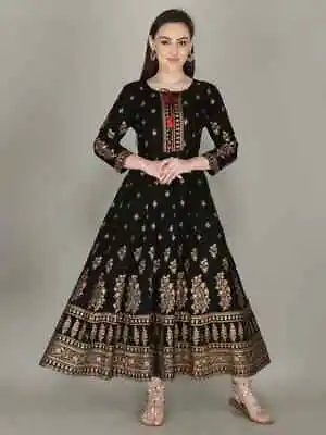 Indian Designer Anarkali Rayon Kurta Gown Women Bollywood Tunic Kurti Wear Dress • $49.54